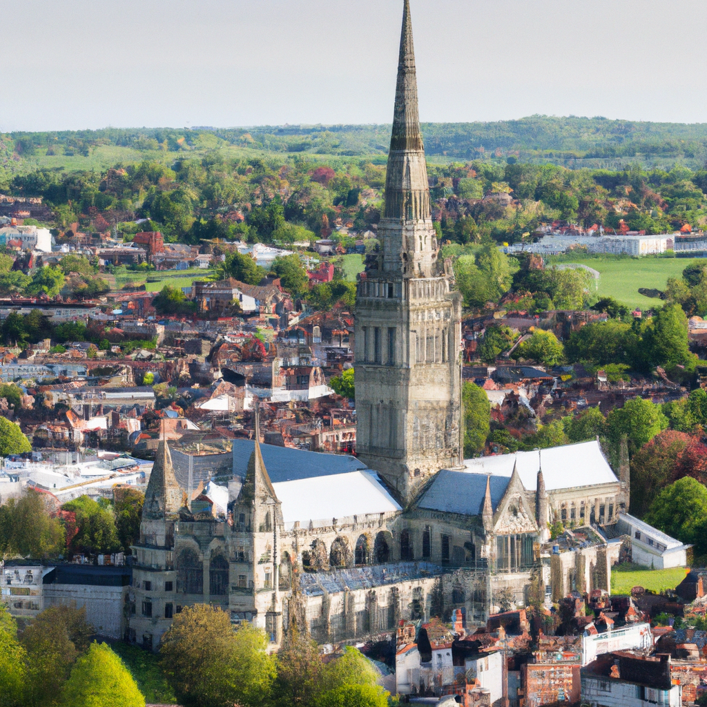 Salisbury Cathedral and cityscape
