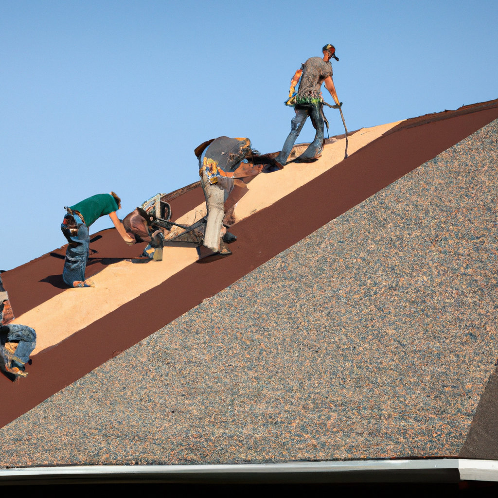 Roofing professionals at work