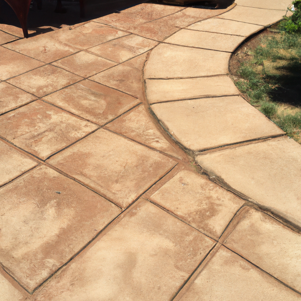 Decorative stamped concrete patio